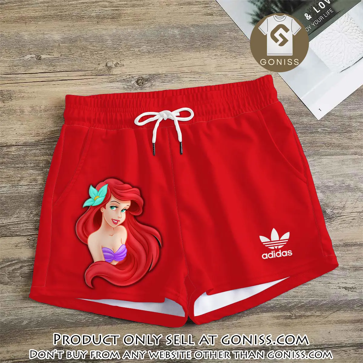 Premium ariel princess in adidas women shorts lady beach shorts wms1087 gn1227437